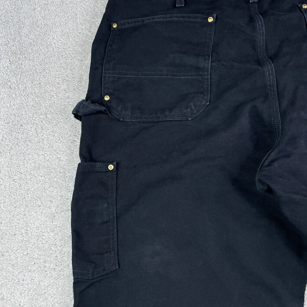 Carhartt Pants Mens 38x32 Black Loose Fit Carpenter Double Knee B01 Made‎ in USA